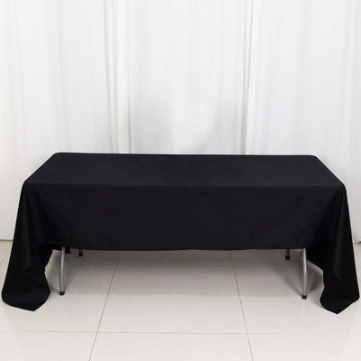 100% Cotton 60"x126" Rectangle Tablecloth Black Linen - Sophisticated, Soft & Breathable Table Cover