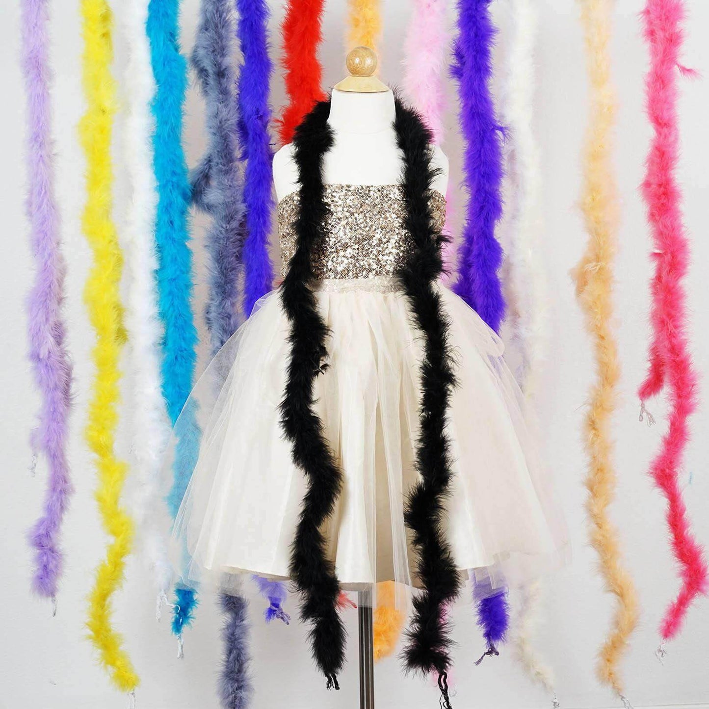 Marabou Ostrich Feather Boa Ivory Deluxe Soft and Fluffy Design - Party Accessory 2 Yards