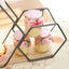 10"x17" 2-Tier Hexagon Floating Shelf, Dessert Display Stand With Black Double Geometric Design