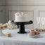 4-Pack Plastic Round Pedestal Cake Stands Black for Dessert Presentation 13"
