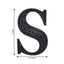 Decorative Rhinestone Alphabet "S" Letter Stickers, Glitter Adhesive Craft Letters Black DIY Sparkle Embellishments 4"