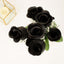12 Bushes Black Artificial Premium Silk Flower Rose Bud Bouquets