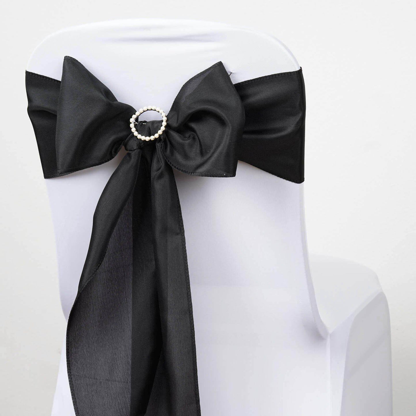 5 Pack Polyester Chair Sashes Black - Subtle Elegance for Special Occasions 6"x108"