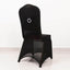 Spandex Chair Cover with Silver Rhinestone Buckled Sash Band Black - Stylish Stretch Fitted Slipcover for Banquets & Events