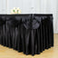 Satin 21ft Table Skirt Black - Pleated Double Drape Table Cover