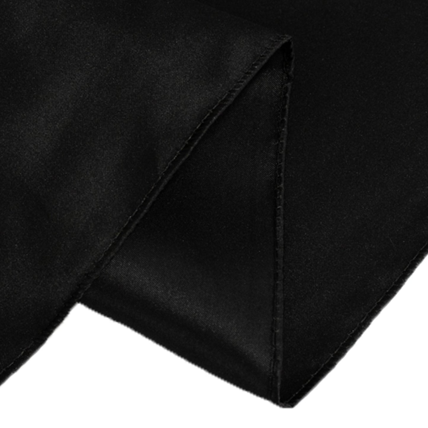 Lamour Satin 72"x72" Table Overlay Square Tablecloth Black - Smooth Finish for Luxurious Events