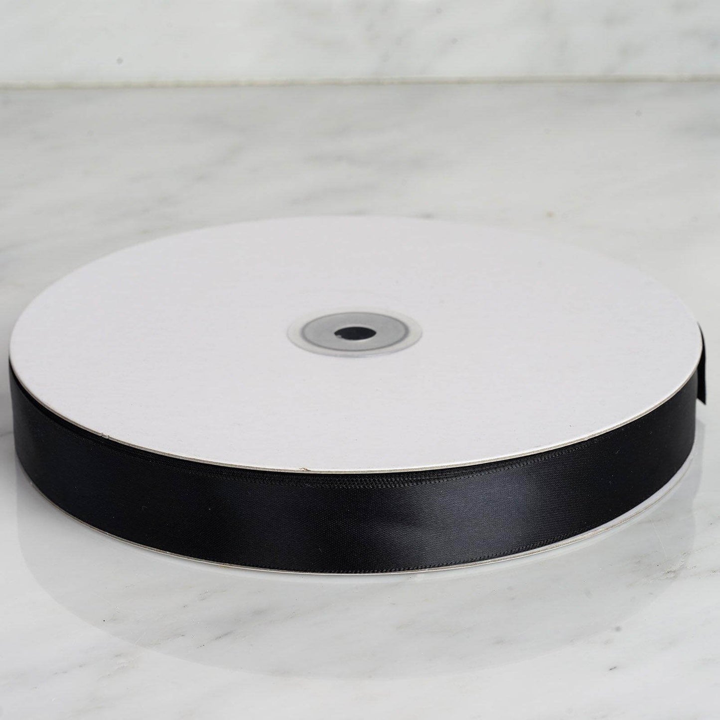 100 Yards 7/8" Black Single Face Decorative Satin Ribbon