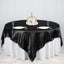 Satin 90"x90" Table Overlay Square Tablecloth Black - Smooth Finish Table Topper