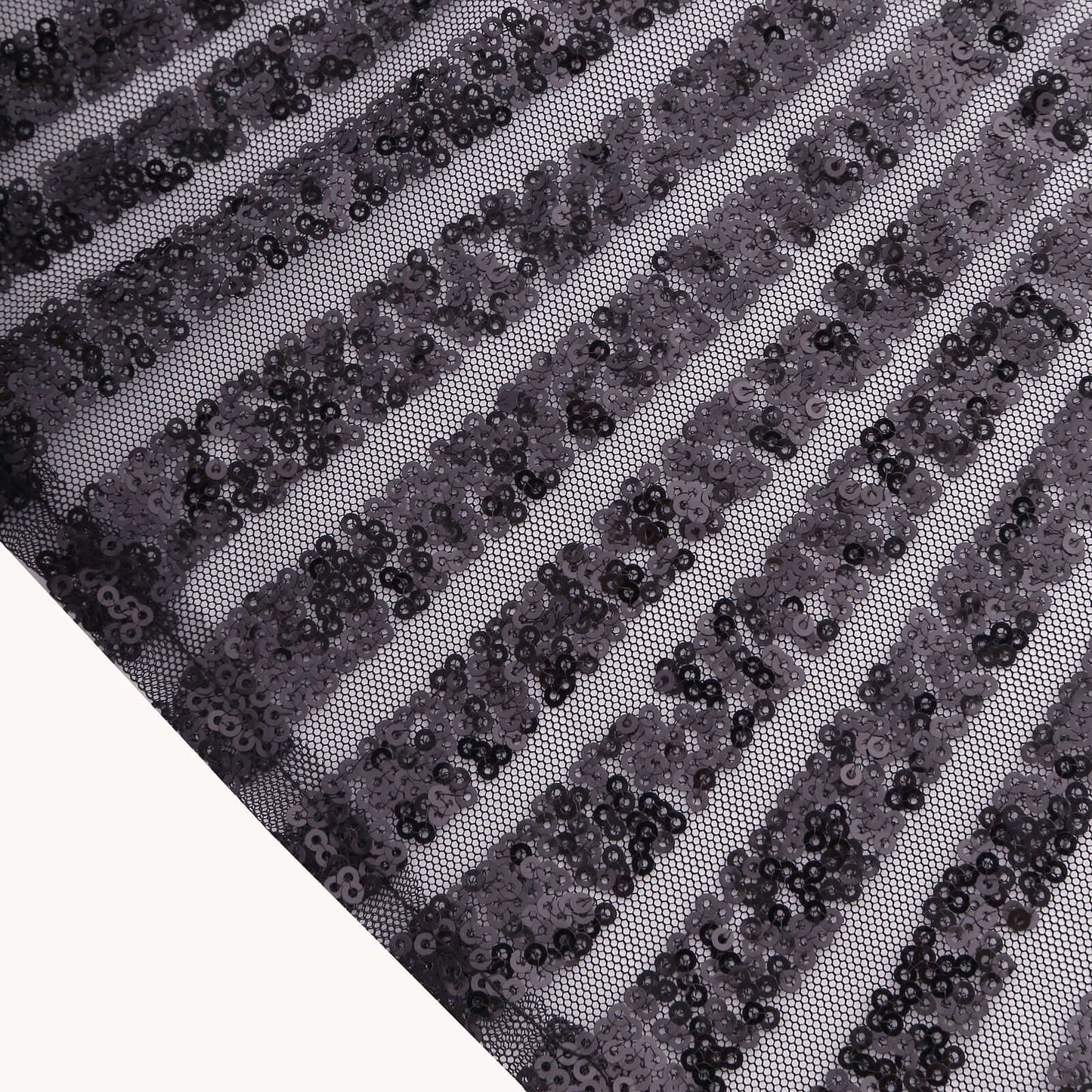 Sequin Napkins 20"x20" Black - Diamond Pattern Reusable Napkin