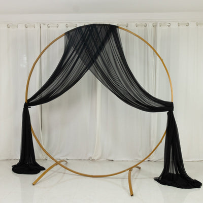 Black Sheer Backdrop Drape â€“ 5ftx32ft Wedding Arch & Ceiling Decor Panel Wrinkle Free with Soft Shimmer - Backdrops