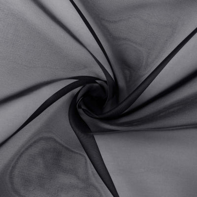 5ftx14ft Black Chiffon Curtain Panel, Durable Flame Resistant Backdrop Ceiling Drapery With Rod Pocket