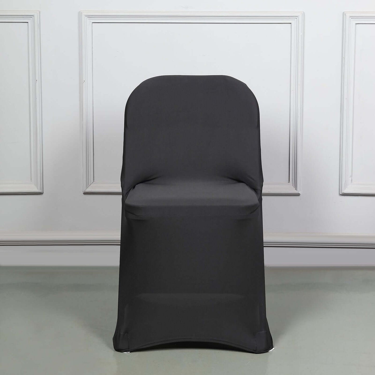Stretch Spandex Chair Cover Black for Folding Chairs - Reusable & Wrinkle-Resistant 160GSM Fitted Slipcover for a Polished Look