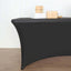 Stretch Spandex 96"x30" Rectangle Table Cover Black with Curved Open Back Design Tailored Professional Look for Tradeshows, Events & Exhibitions