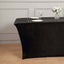 Velvet Spandex 6ft Rectangle Tablecloth Black - Fitted Wrinkle-Free Design for 72"x30" Tables
