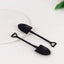100-Pack Plastic Dessert Spoons with Mini Shovel Design Black - Disposable Ice Cream Spoons 4.5"
