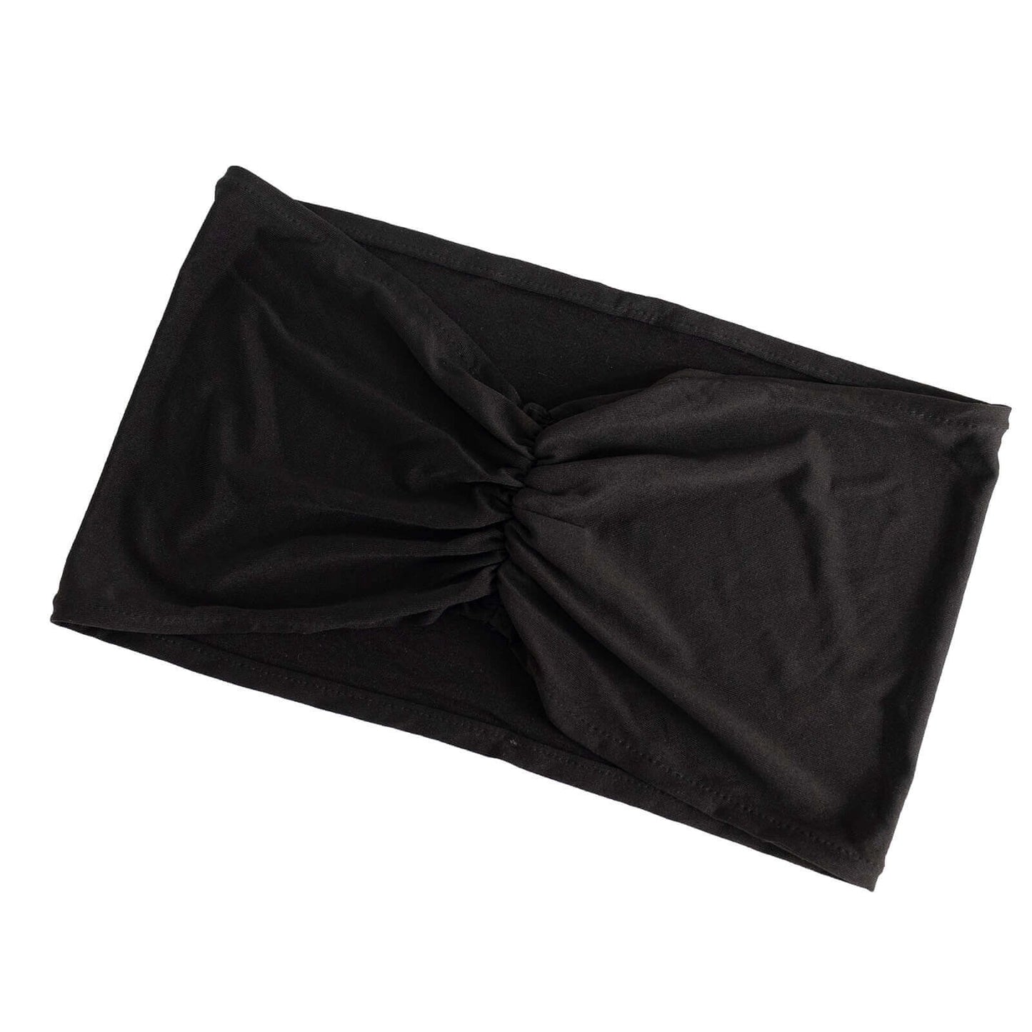5 Pack Spandex Chair Sashes Black Ruffled Style - Wide Easy to Use Stretch Chair Bands 8"x13"