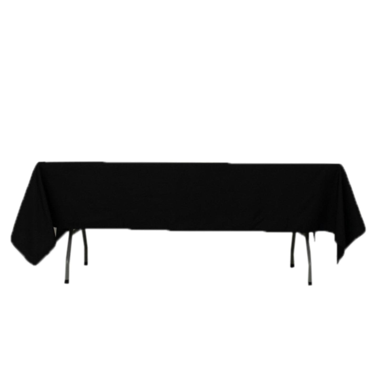 Fire Retardant Premium Polyester 60"x102" Rectangular Tablecloth Black - High-Performance Table Cover