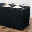 Fitted Polyester 72"x30" Rectangle Tablecloth Black - Sleek and Durable for Events