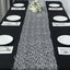Mesh 12"x108" Table Runner Silver - Sequin Schiffli Lace Design for Stylish Celebrations
