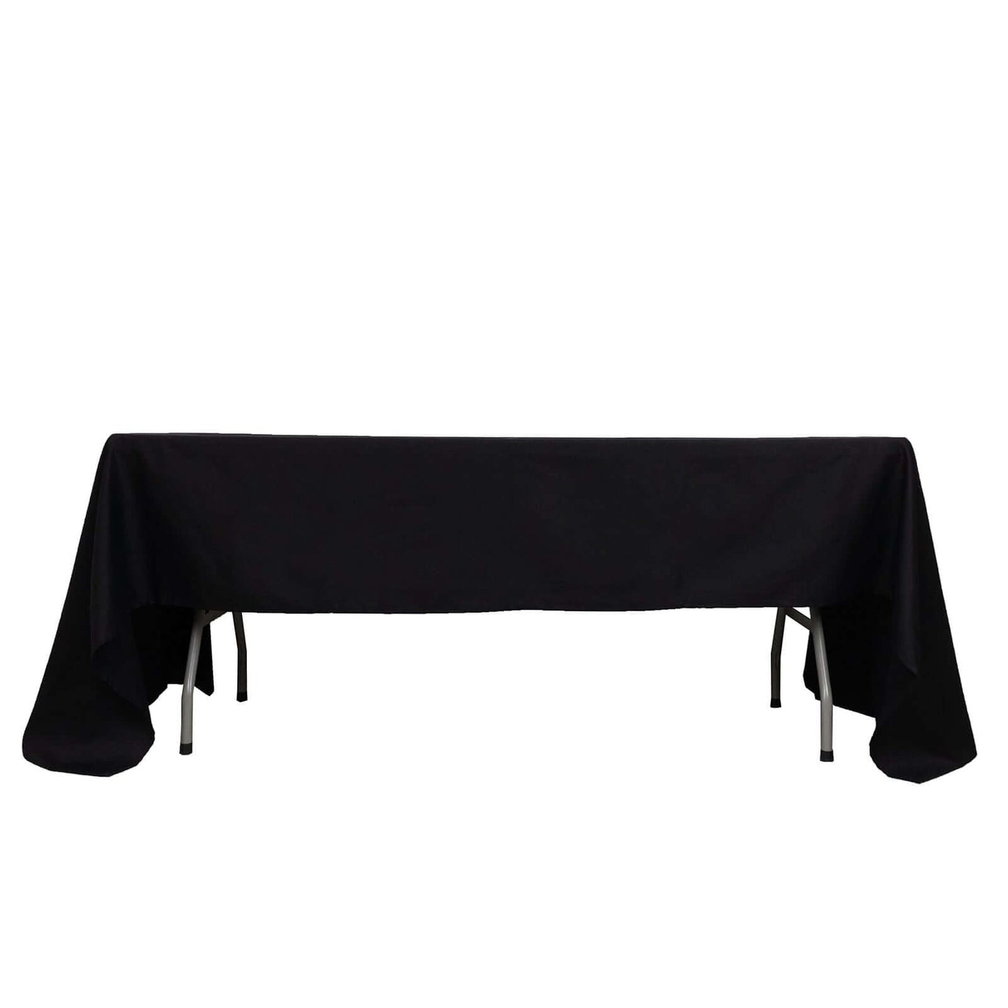 100% Cotton 60"x126" Rectangle Tablecloth Black Linen - Sophisticated, Soft & Breathable Table Cover