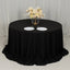 Cotton Blend 132" Round Tablecloth Black - Seamless Wrinkle-Resistant Table Cover