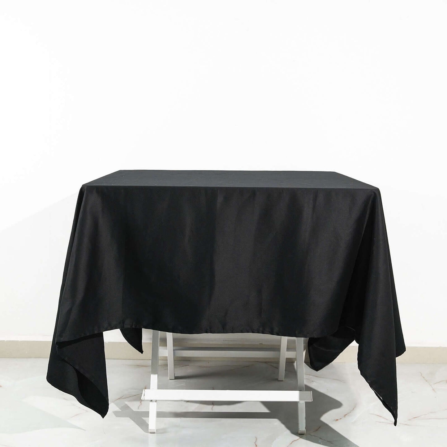 100% Cotton 70"x70" Square Tablecloth Black Linen - Soft & Breathable Fabric Table Cover
