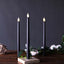 3-Pack LED Decorative Lighting Warm Flickering Black - Flameless Taper Candles 11"
