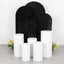 Set of 3 Black Crushed Velvet Chiara Backdrop Stand Covers For Round Top Wedding Arches - 5ft, 6ft, 7ft