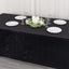 Crushed Velvet Fitted Rectangular 6ft Table Cover Black - Wrinkle-Free Stretchy Tablecloth