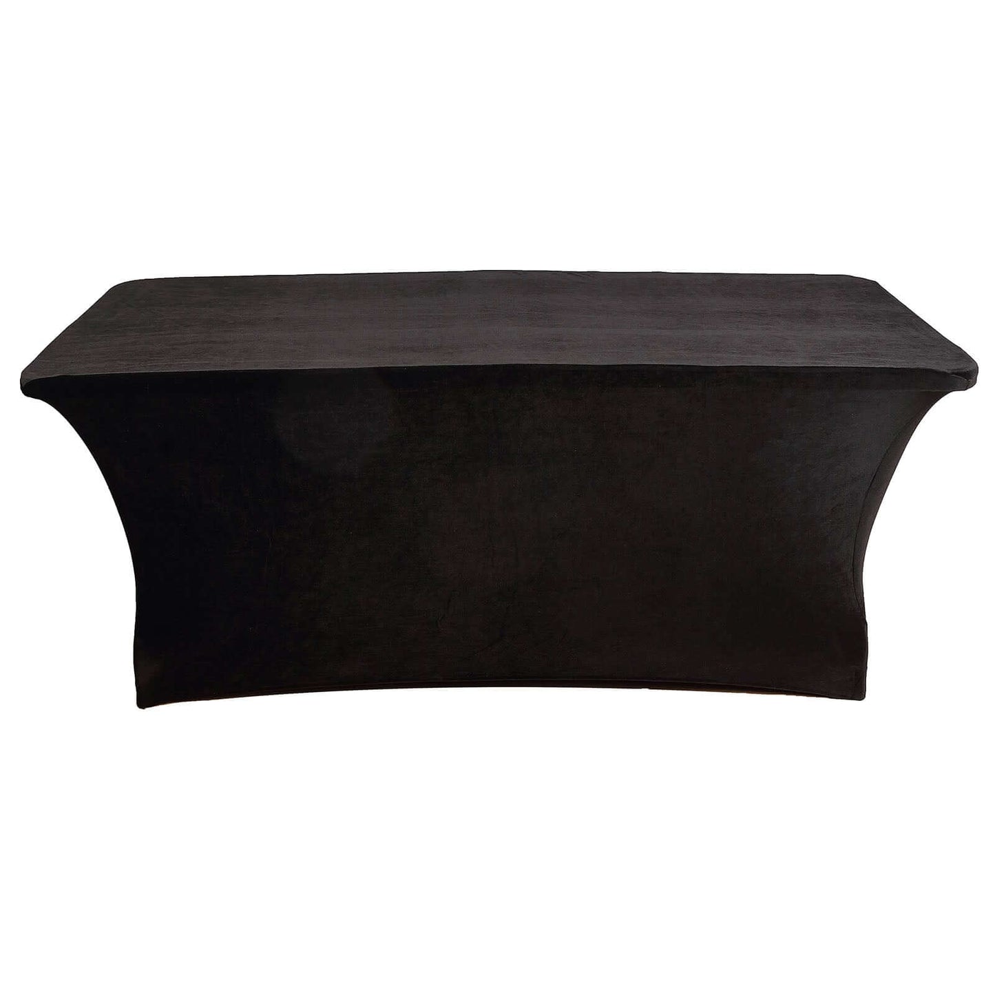Velvet Spandex 6ft Rectangle Tablecloth Black - Fitted Wrinkle-Free Design for 72"x30" Tables