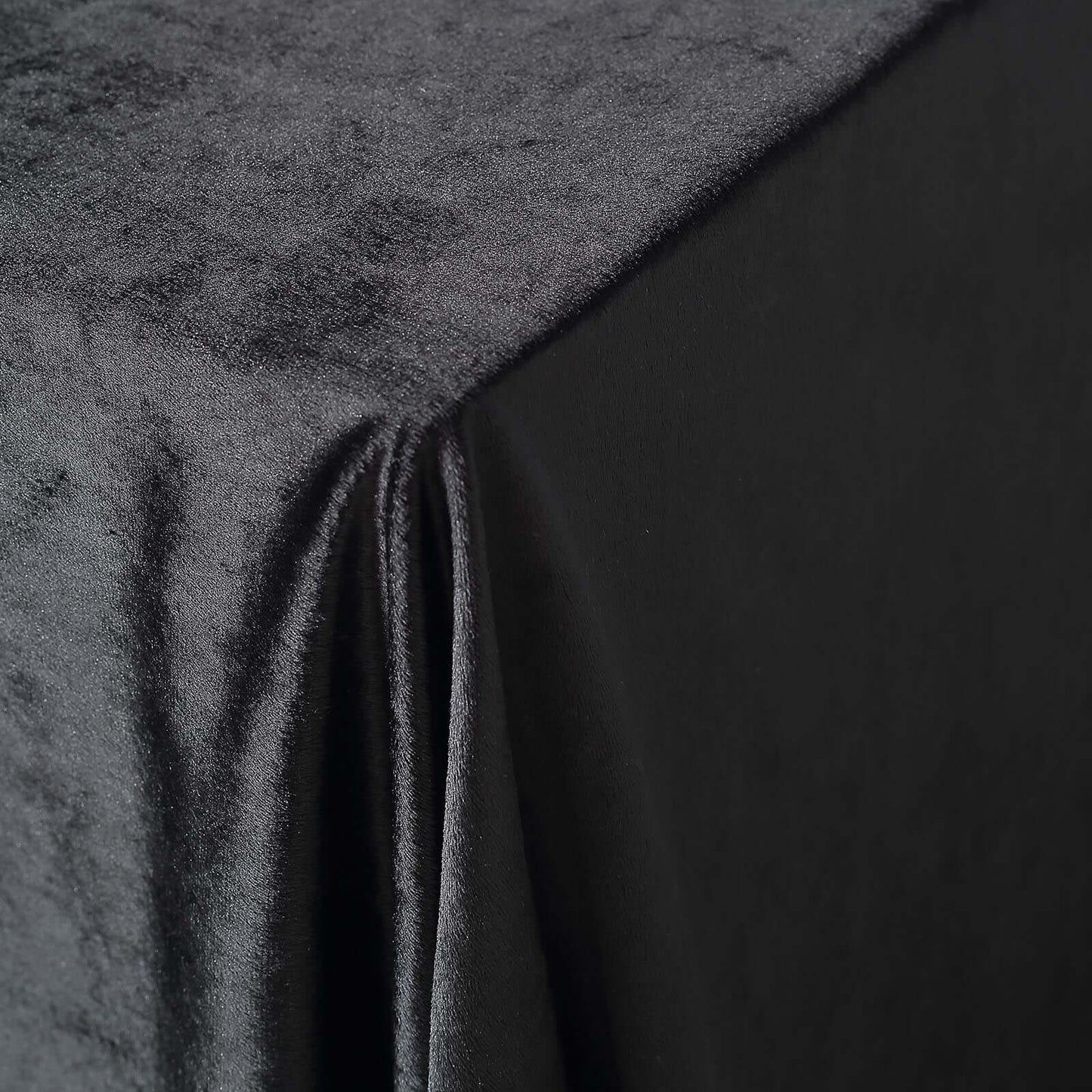 Premium Velvet 90"x156" Rectangle Tablecloth Black - Reusable Soft & Stylish Seamless Table Cover for Sophisticated Weddings & Events