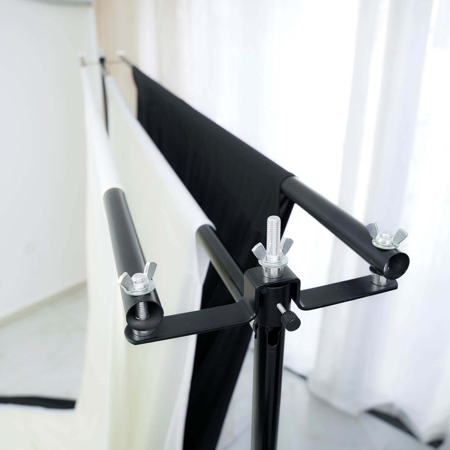 10ft DIY Triple Cross Bars and Mounting Brackets For Backdrop Stands
