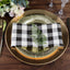 5 Pack Polyester 15"x15" Napkins Black/White Buffalo Plaid Gingham Style Cloth Napkins for Casual & Outdoor Dining