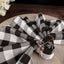 5 Pack Polyester 15"x15" Napkins Black/White Buffalo Plaid Gingham Style Cloth Napkins for Casual & Outdoor Dining