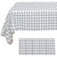 5-Pack Plastic Table Covers Black/White Grid Rectangle - Durable Checkered PVC Disposable Tablecloths 54"x108"