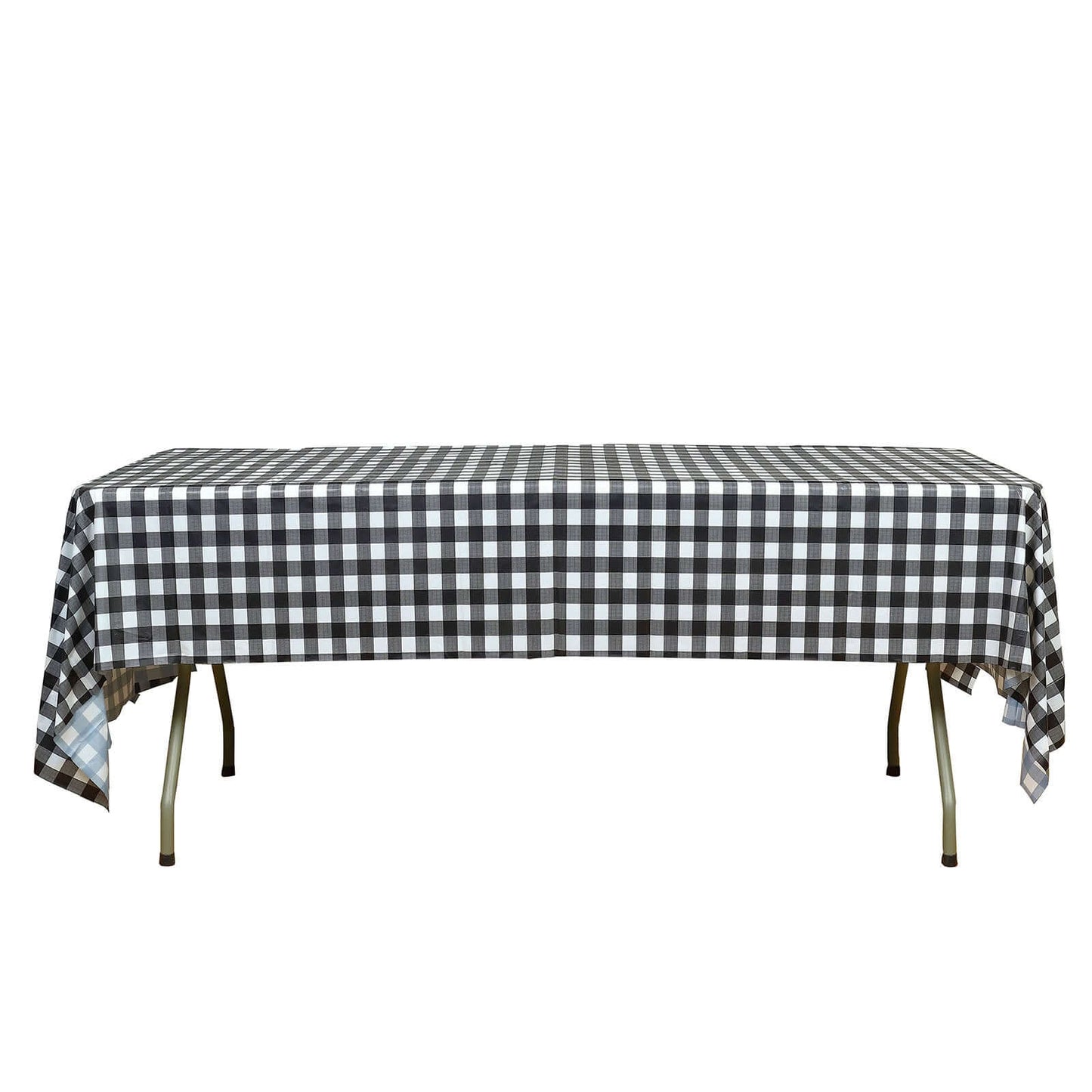 5-Pack Plastic Table Covers Black Checkered Rectangle - Durable PVC Disposable Covers for Events 54"x108"