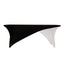 Stretch Spandex 72"x30" Rectangle Table Cover Black/White Cross Over Design - Versatile & Sleek Two-Piece Fitted Tablecloth with Elastic Foot Pockets