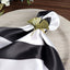 5 Pack Satin 20"x20" Napkins Black/White - Striped Reusable Dinner Napkins for Formal & Casual Dining