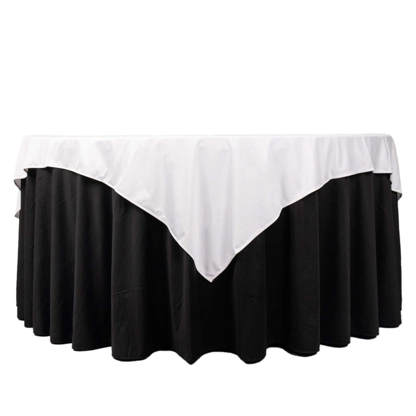 Scuba 70"x70" Table Overlay Square Tablecloth White - Wrinkle Free & Stain Resistant Table Cover for Weddings and Banquets