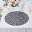 6-Pack Vinyl Placemats Black Woven Design - Durable Non-Slip Round Table Mats for Dining 15"