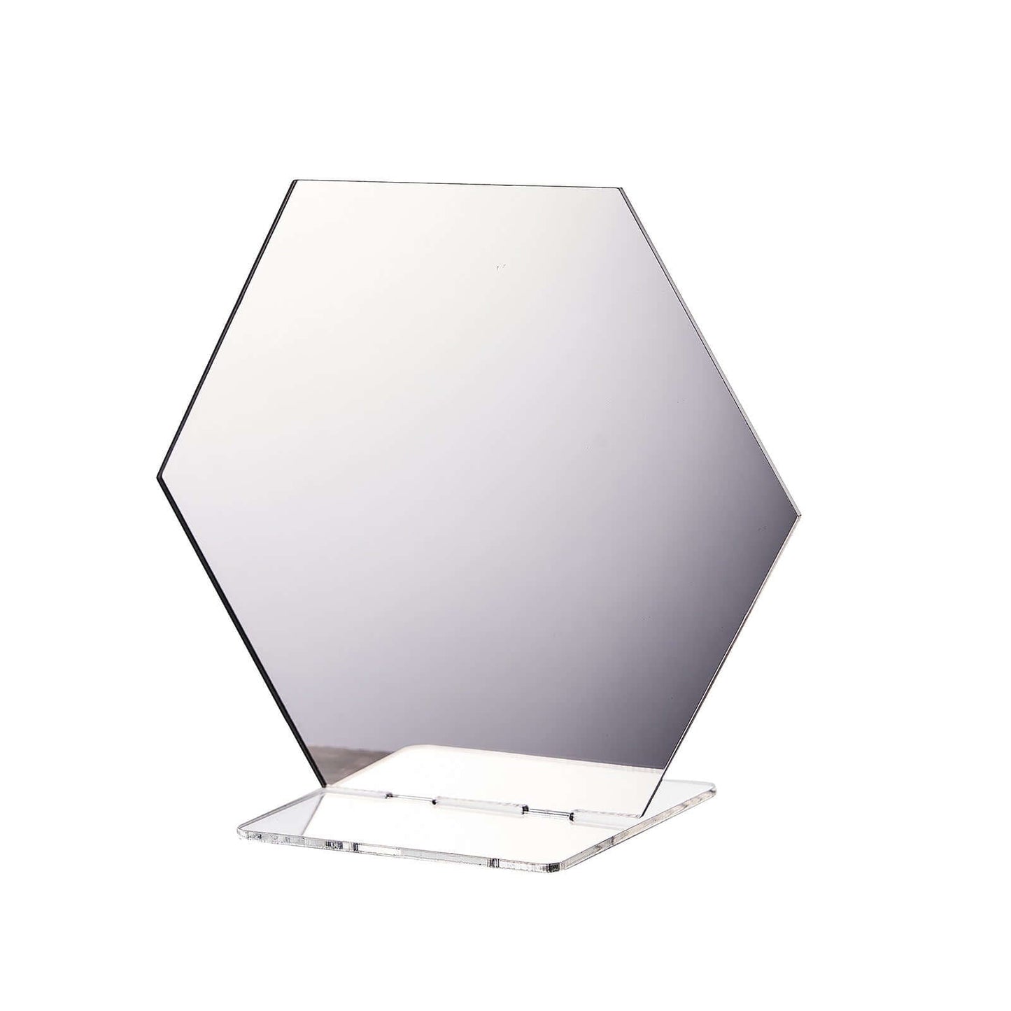 5-Pack Acrylic Table Sign Holders Hexagon Design Silver - Ideal for Modern Event Centerpieces 5"
