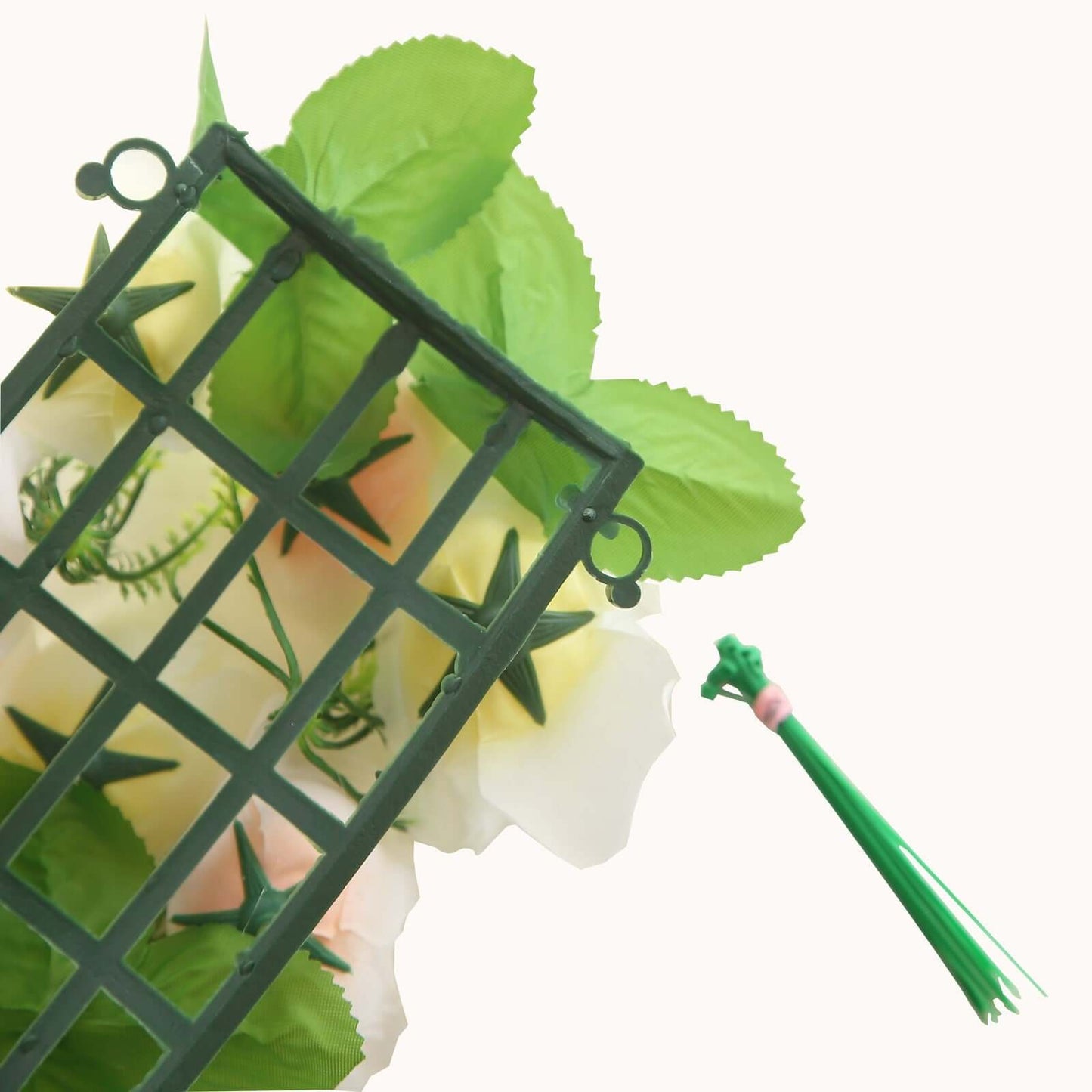 6 Pack Cream Ivory Silk Rose Flower Panel Table Runner, Artificial Floral Arrangements Wedding Table Centerpiece - 20"x8"