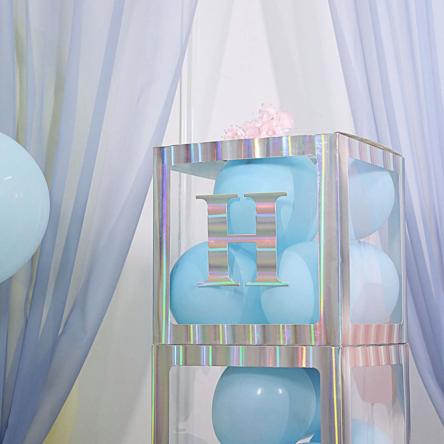 4 Pack 5" Iridescent Alphabet Stickers Banner, Customizable Stick on Letters - H