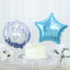 Set of 5 Blue White Boy Baby Shower Mylar Foil Balloon Set, Star, Round and Baby Carriage Balloon Bouquet With Ribbon, Gender Reveal Party Decorations