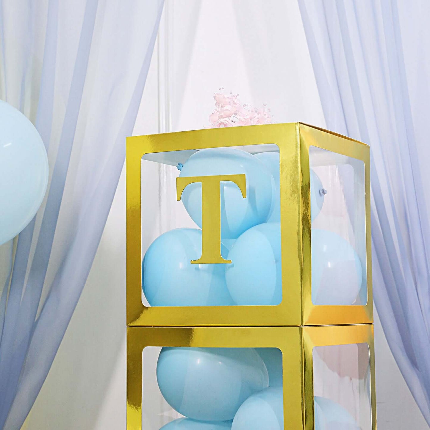 4 Pack 5" Metallic Gold Alphabet Stickers Banner, Customizable Stick on Gold Letters - T