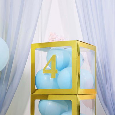 4-Pack Stickers Banner Custom 0-9 Number "4" Design Gold - Milestone Age and Date Stick-On Numbers 5"