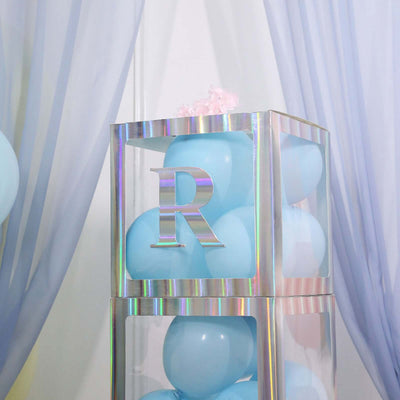 4 Pack 5" Iridescent Alphabet Stickers Banner, Customizable Stick on Letters - R