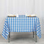Polyester 70"x70" Table Overlay Square Tablecloth White/Blue - Checkered Buffalo Plaid Table Topper
