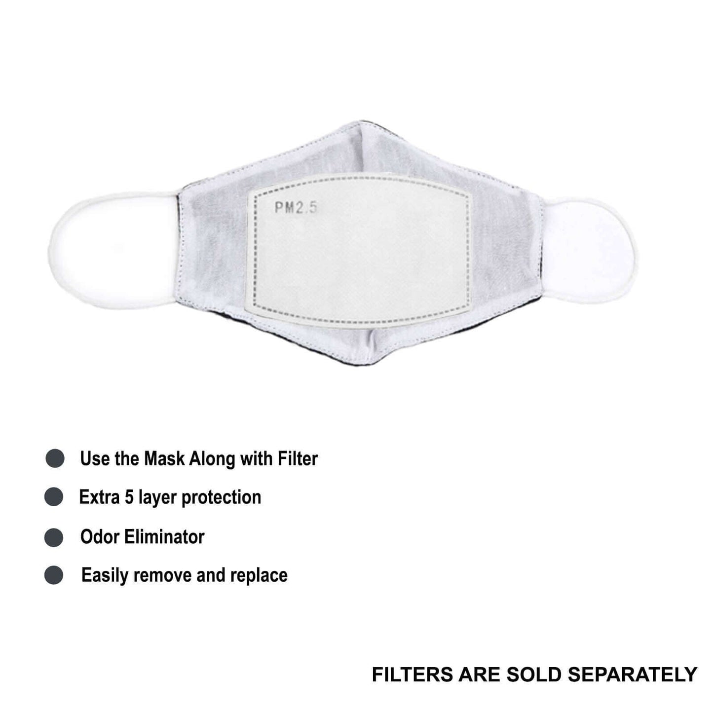 5 Pack 2 Ply Blue Denim Ultra Soft 100% Organic Cotton Face Masks, Reusable Fabric Masks With Soft Ear Loops