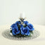 4 Pack 3" Royal Blue Artificial Silk Rose Flower Candle Ring Wreaths